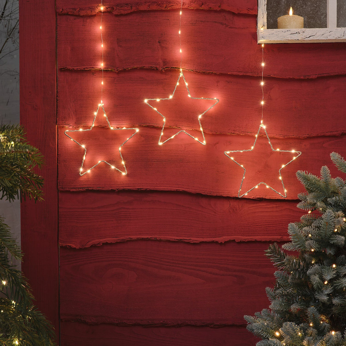 LED-Sterne Set Außen – 2x 3er