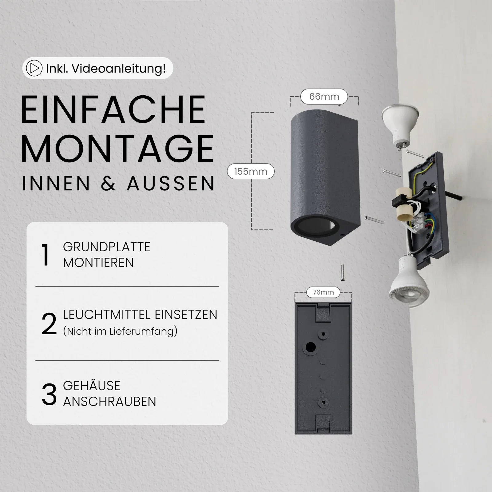 Wandleuchte VAYA DUO Up-&-Down-Light, 2x GU10, IP54