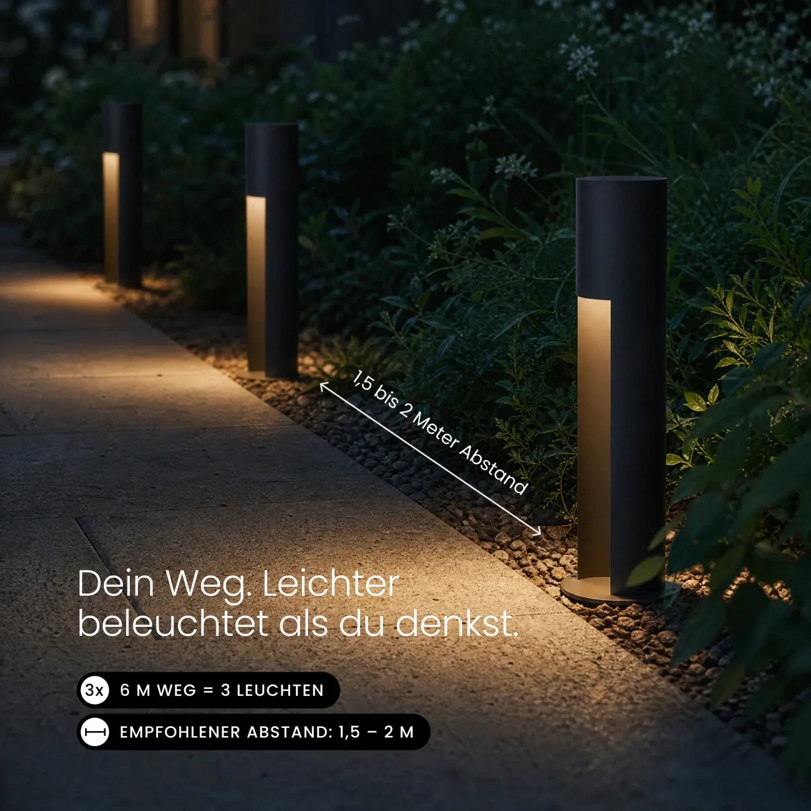 Wegeleuchte ARVO im Gartenweg installiert