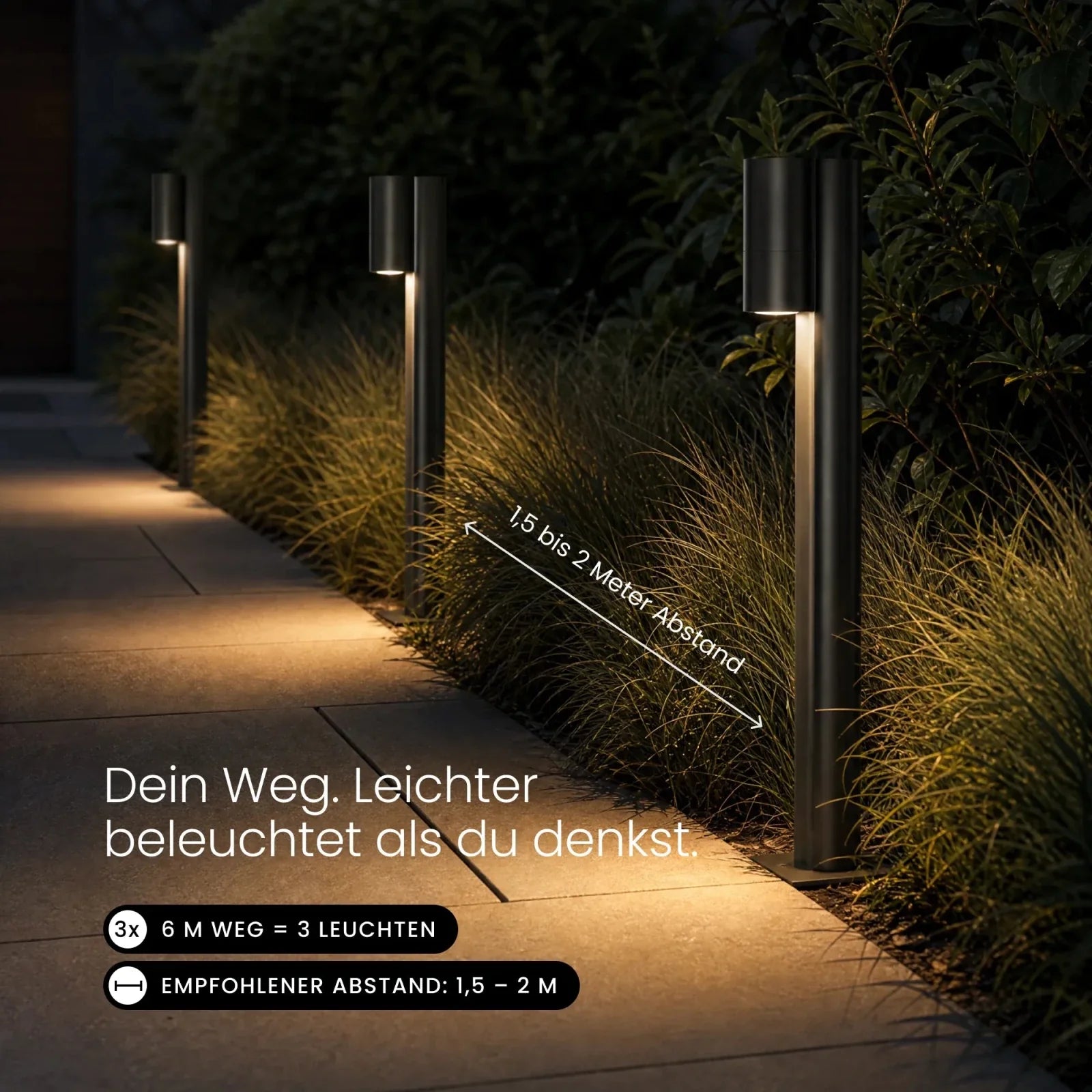Wegeleuchte BOLA im Gartenweg installiert