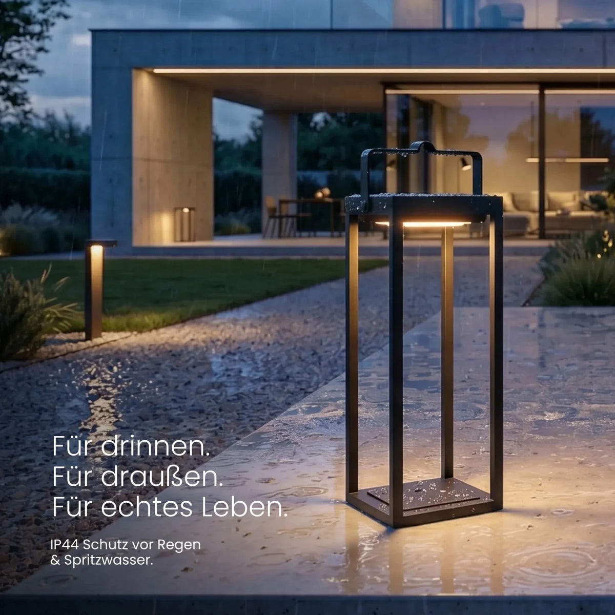 Solar Tischlaterne VANA Bedienknopf Helligkeitsstufen