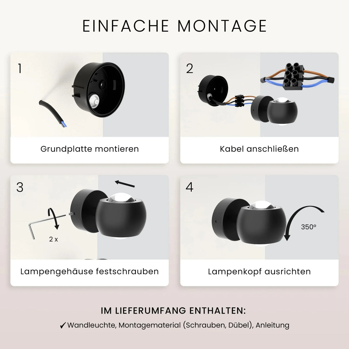 Wandleuchte ORVA an Terrasse installiert