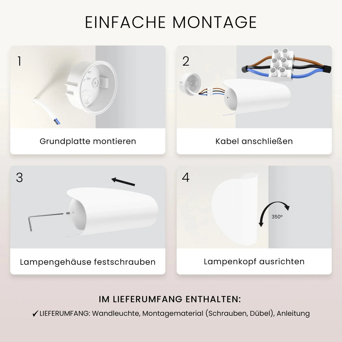 Wandleuchte MILO Up-&-Down-Light 350°, IP54