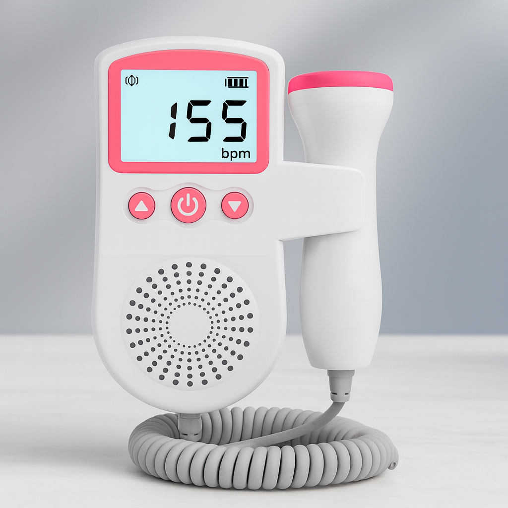 Fetaldoppler mit LCD-Display und Ultraschallsonde