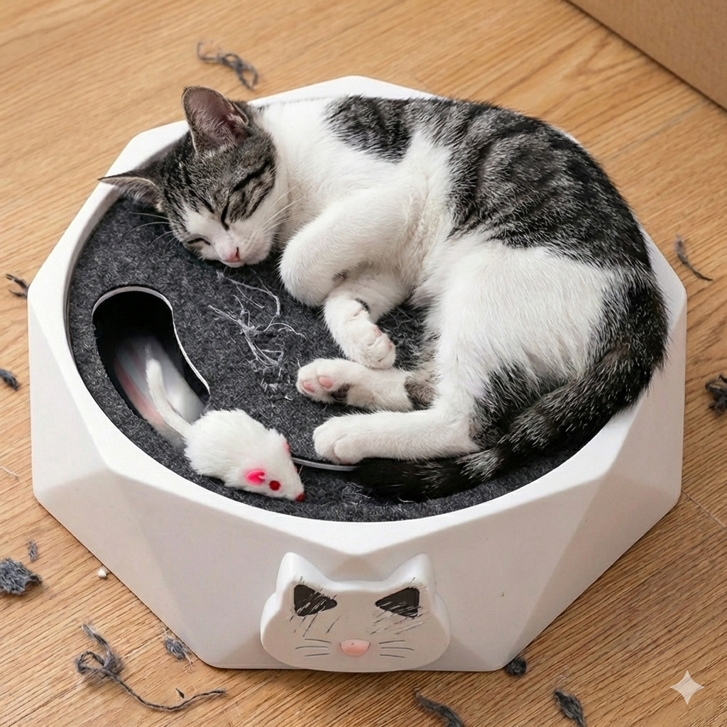MouseHunting Interaktives Katzenspielzeug mit Kratzfläche