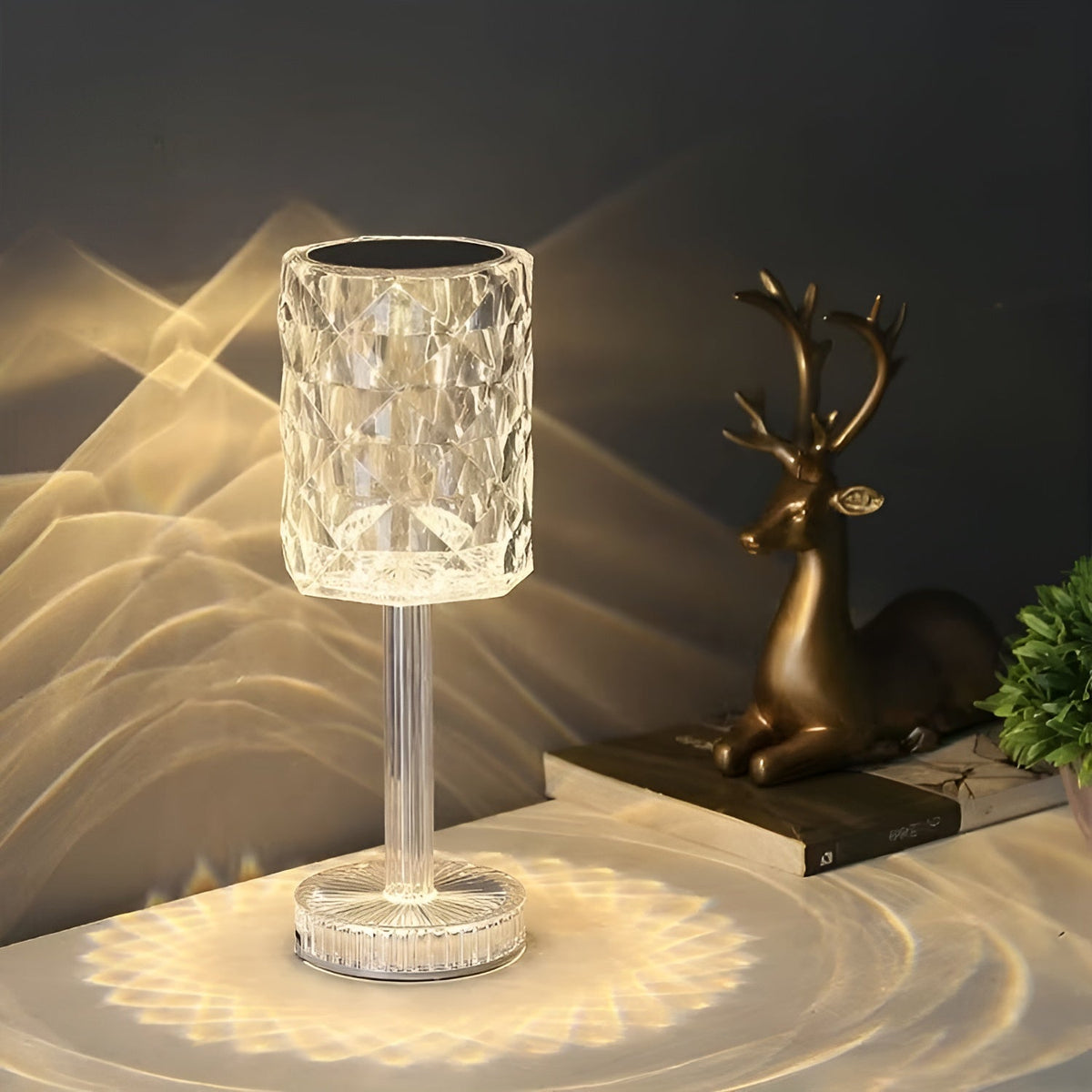 SparkleLamp Kristall-LED-Lampe mit Fernbedienung, Beleuchtete Wandmuster