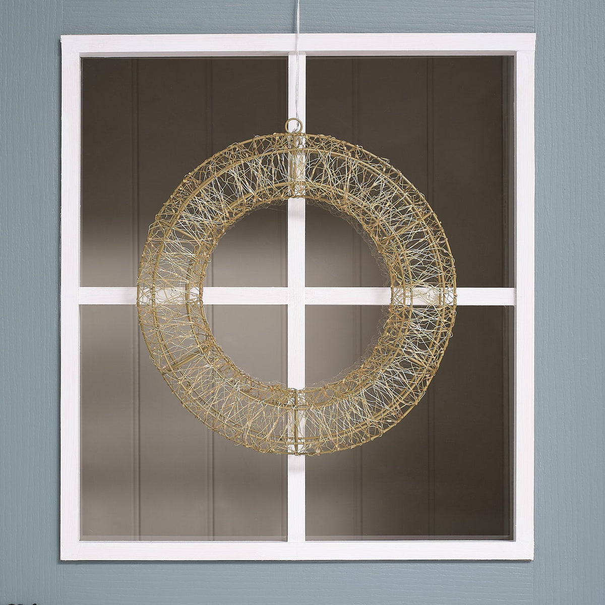 LED-Weihnachtskranz Gold Außen – 38 cm Mikro-LEDs