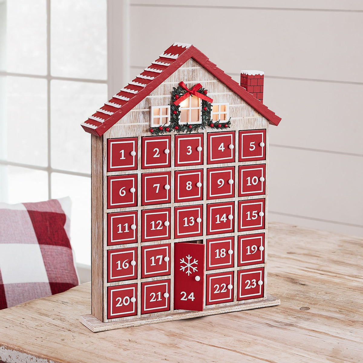 Adventskalender Winter Farmhouse zum Befüllen – 43 cm
