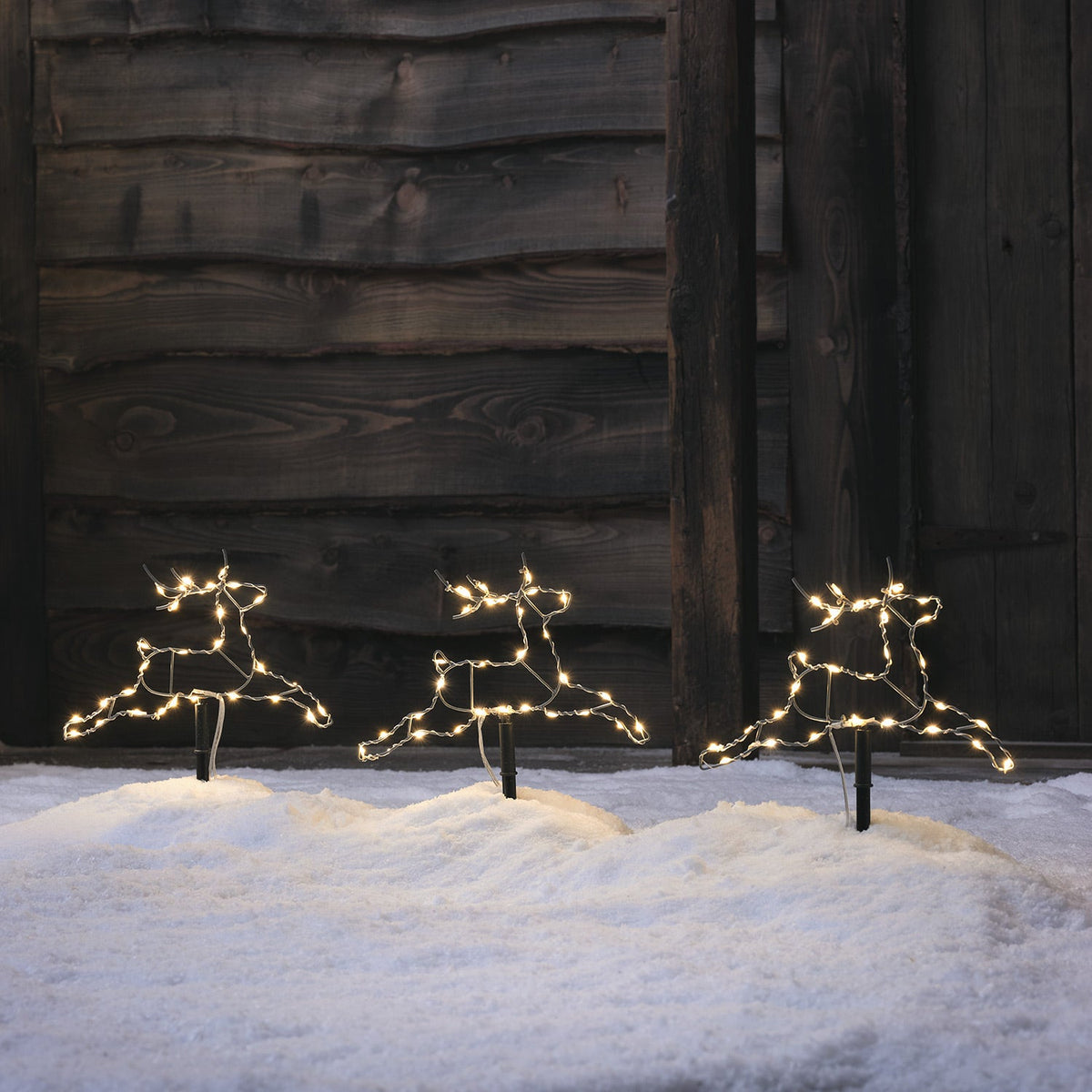 LED-Rentier Stableuchten Set – 3er Mini