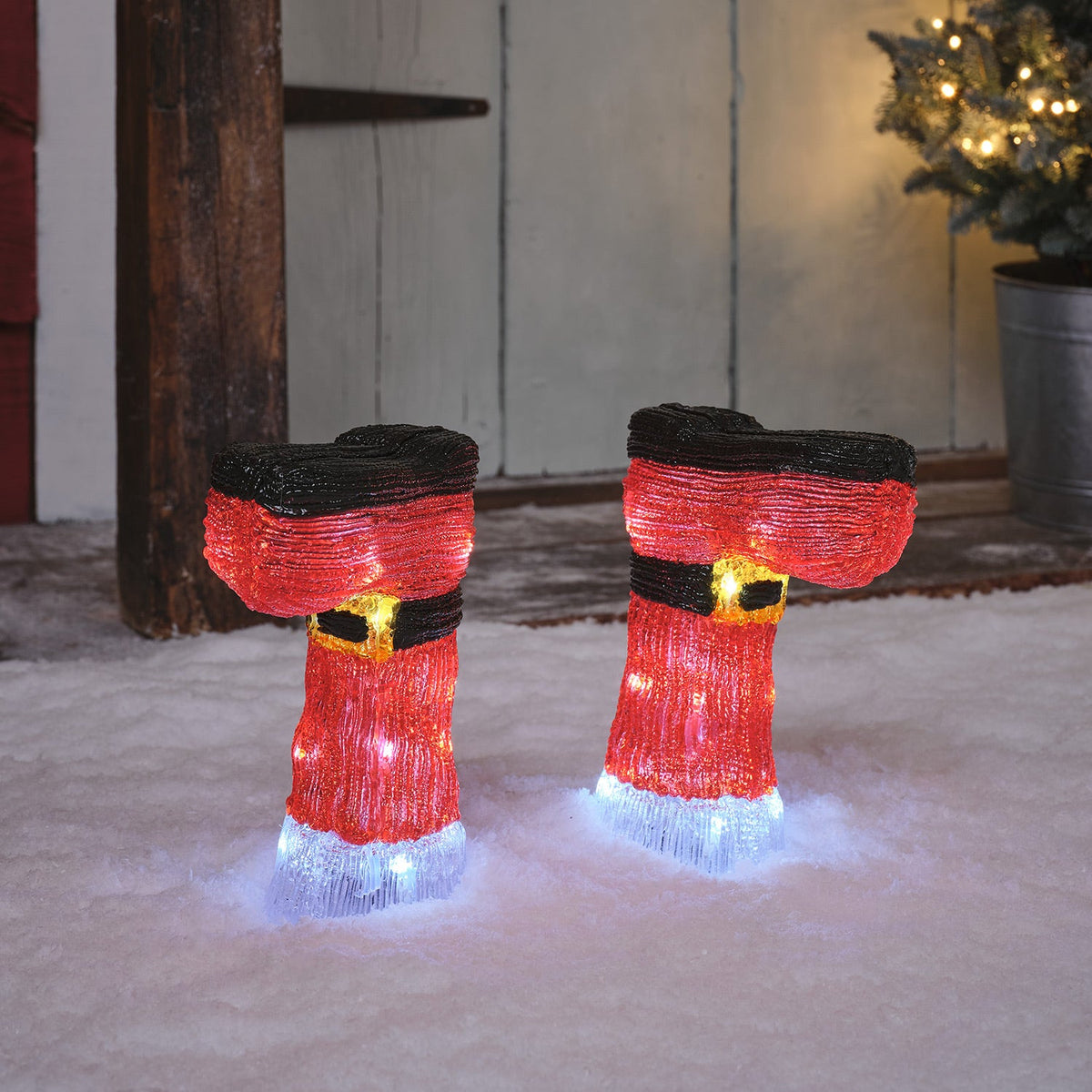 LED-Stableuchten Weihnachtsstiefel – 2er Set