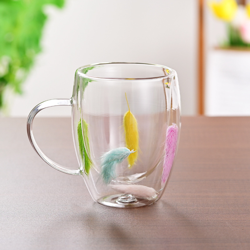 CrystalMug Doppelwandiges Glas, Isolierender Kaffeebecher