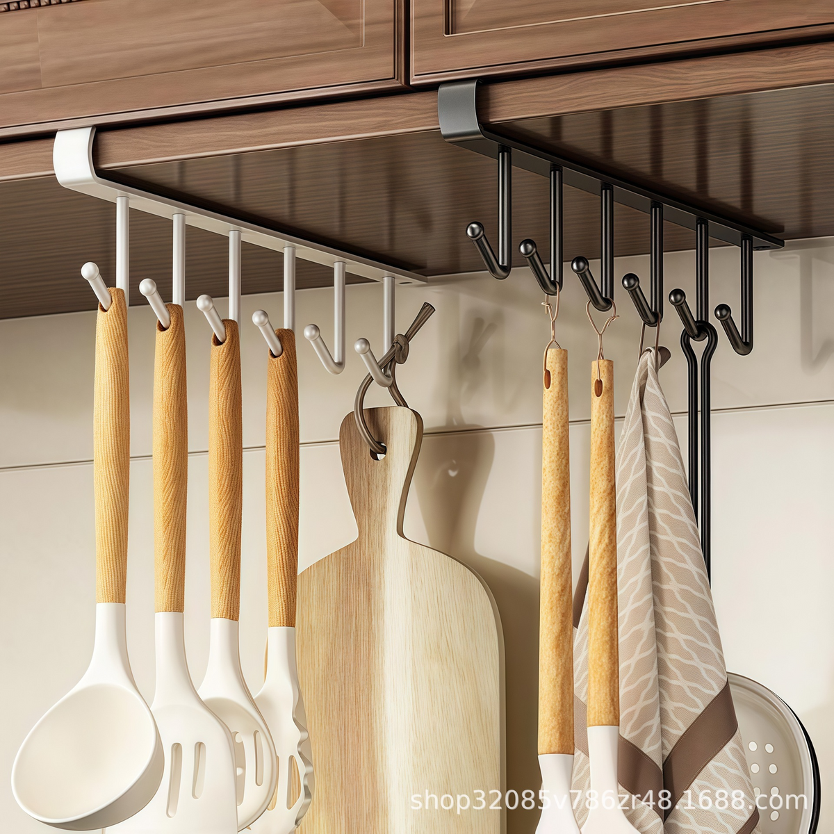 ShelfHooks – Hängeregal mit 6 Haken für Küche und Kleiderschrank, 2er Set