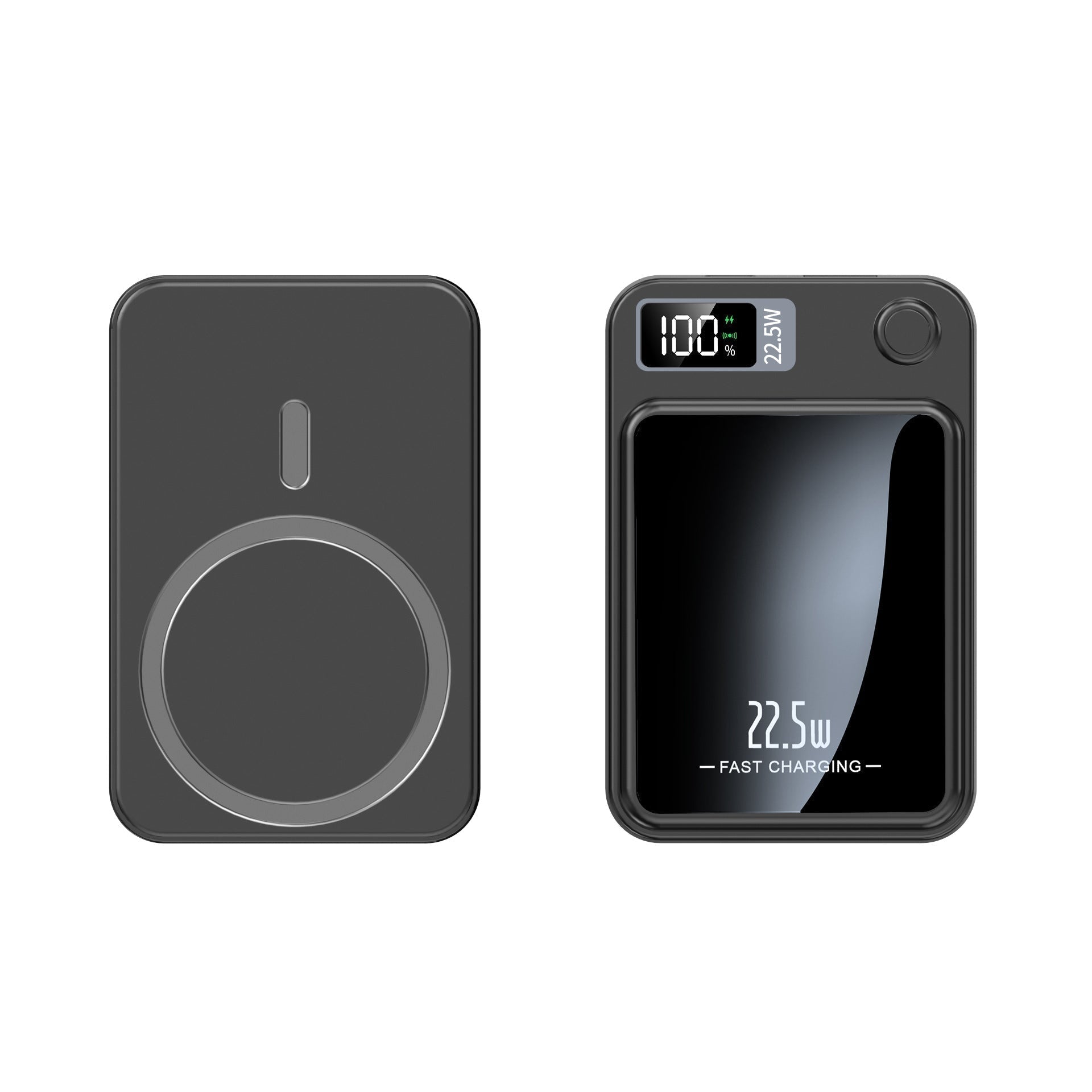 LuxCharge Elite Power Bank schwarz mit kabellosem Ladepad