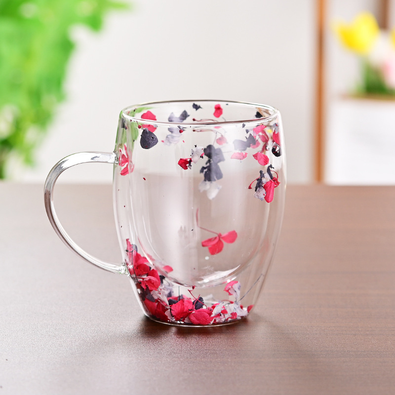 CrystalMug Doppelwandiges Glas, Isolierender Kaffeebecher