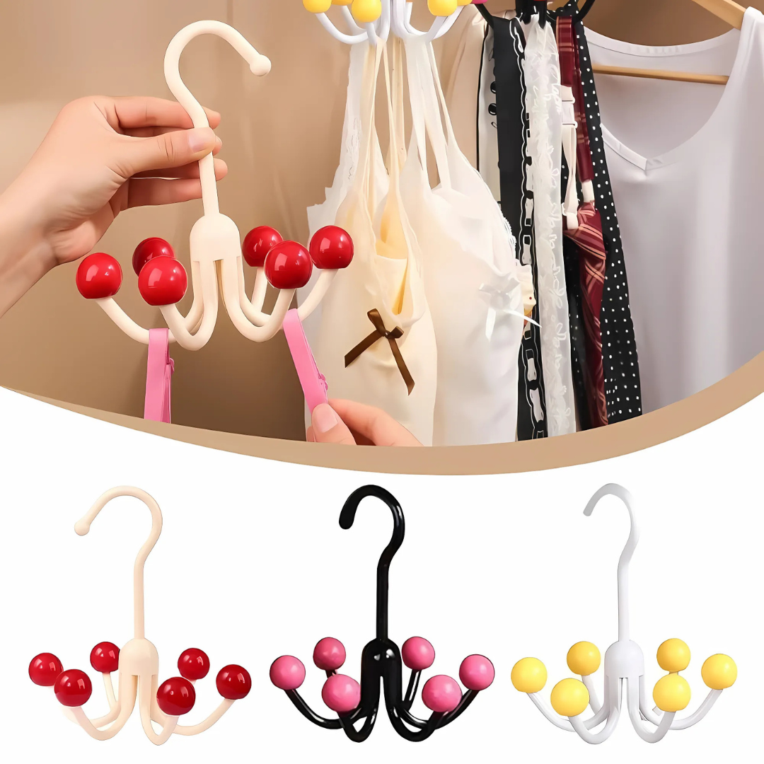 HangerHooks 360° Drehbarer Kleiderbügel Mit 6 Haken