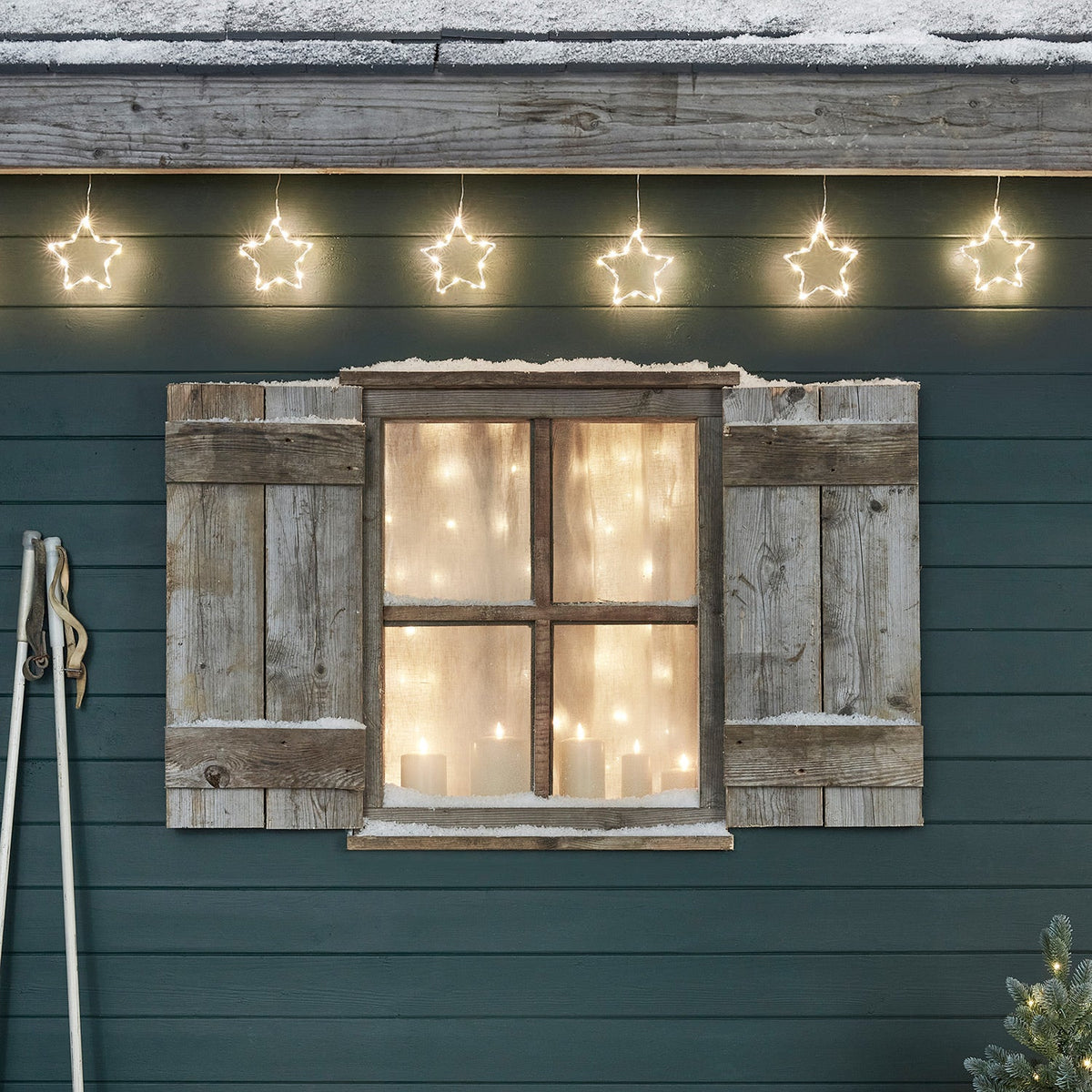 LED Sternen-Girlande 90er – Warmweiß Innen und Außen