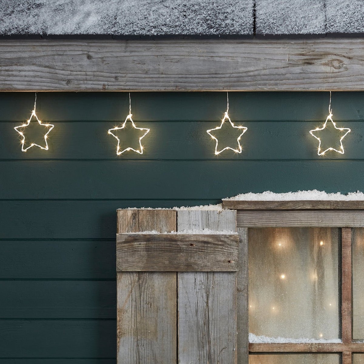 LED Sternen-Girlande 90er – Warmweiß Innen und Außen