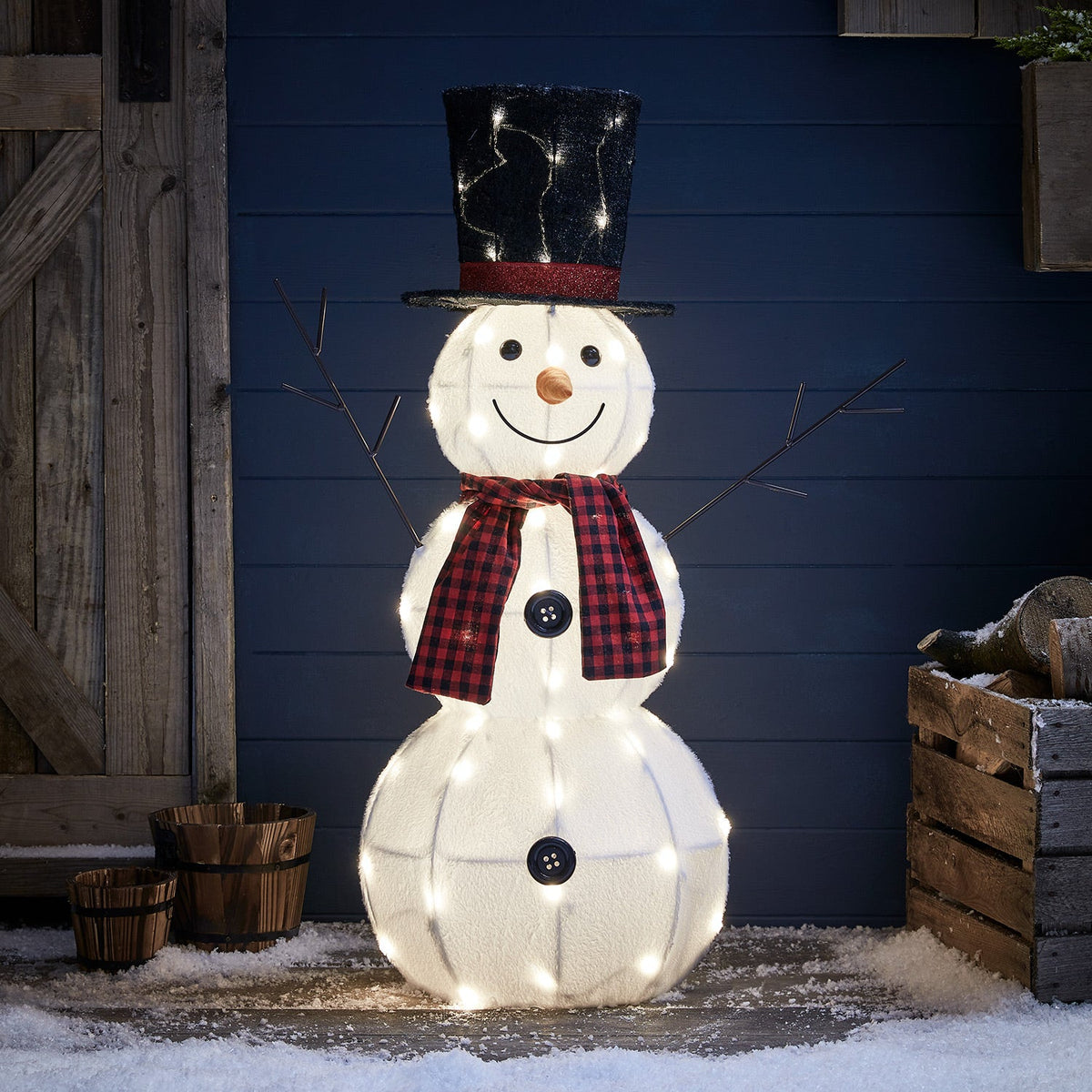 LED Schneemann Weihnachtsfigur – Außen 90cm