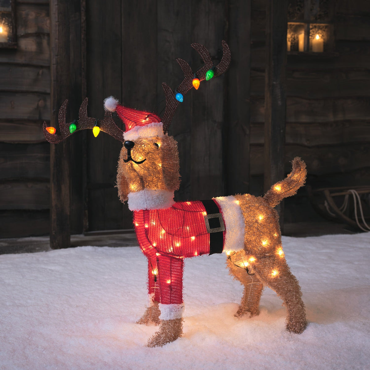 LED Weihnachtsfigur Hund Berry – Außen 80cm