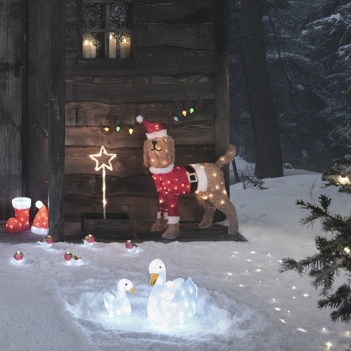 LED Weihnachtsfigur Hund Berry – Außen 80cm