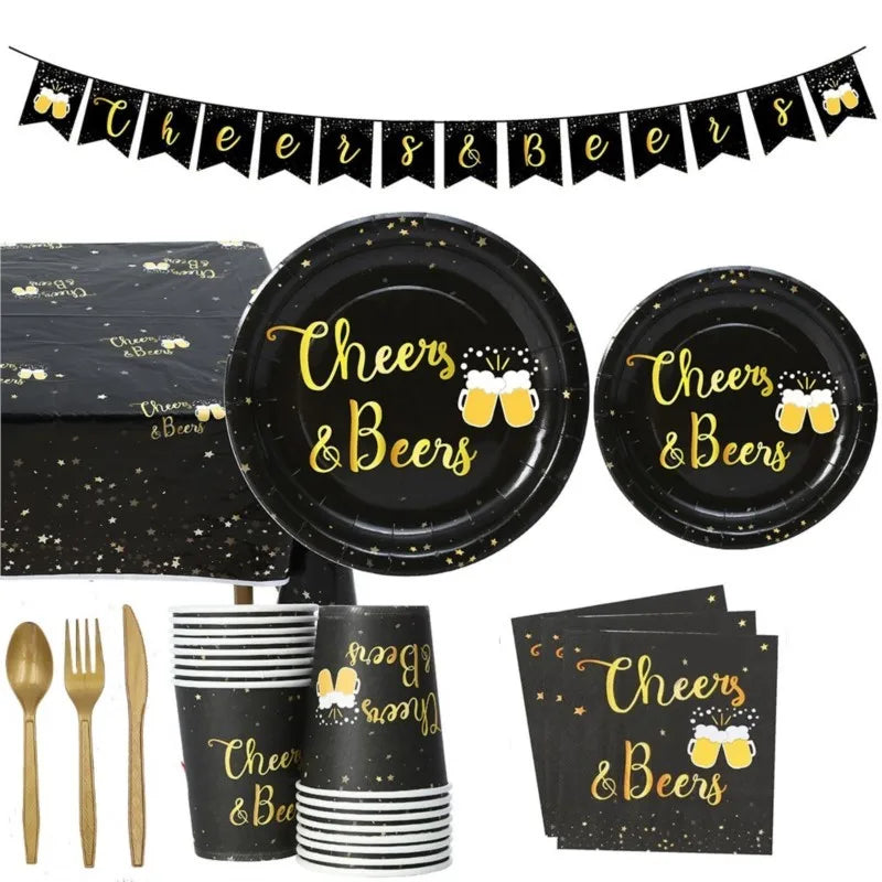 Oktoberfest Einweg-Partygeschirr Set Cheers & Beers, 16 Gäste