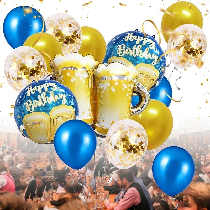 Oktoberfest Ballon-Set Bierkrug-Design, 16-teilig