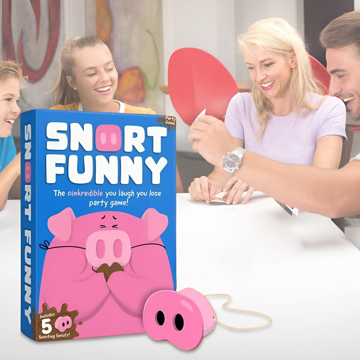 SnortBurst Partyspiel Mit Quietschenden Schweinenasen