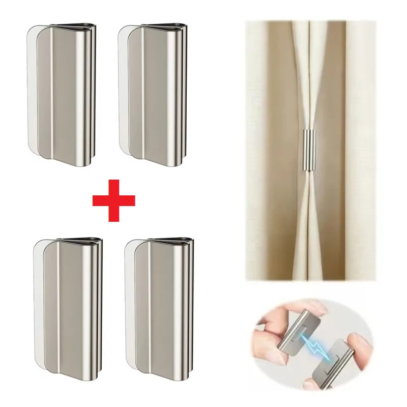 Magnetische Vorhang-Raffhalter ohne Bohren, 4er-Set