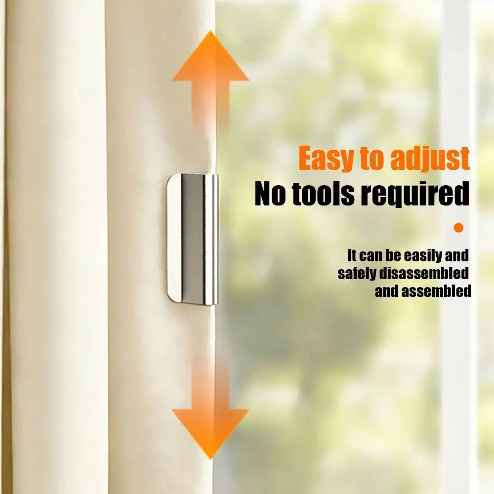 Magnetic curtain tiebacks, drill-free, set of 4