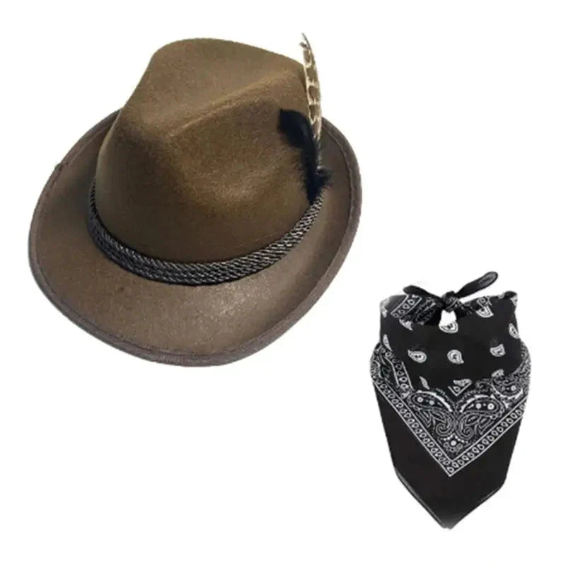 Trachten Accessoire-Set Oktoberfest, Hut & Schal Unisex
