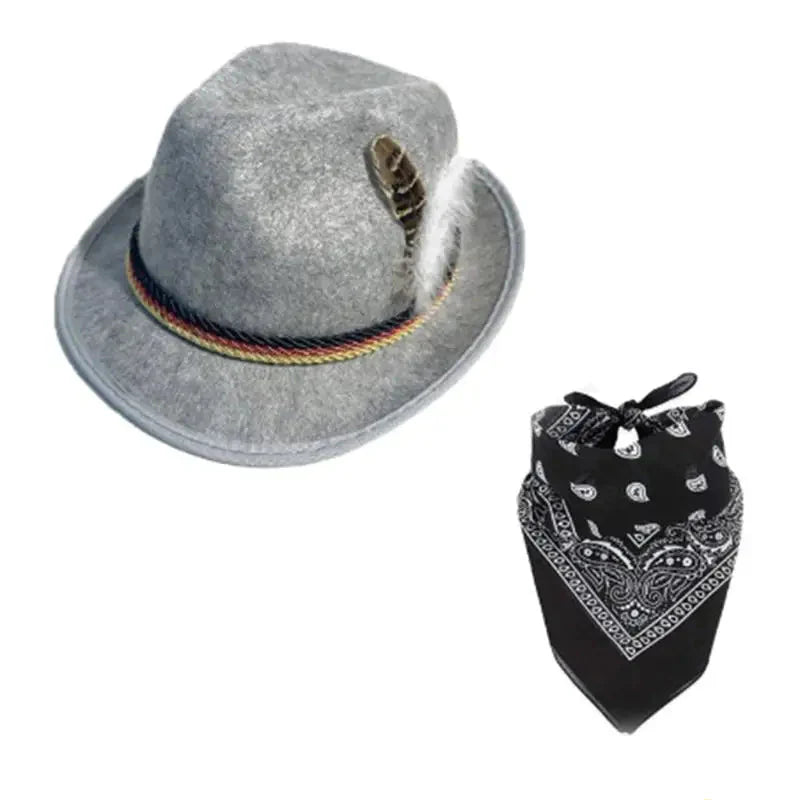 Trachten Accessoire-Set Oktoberfest, Hut & Schal Unisex