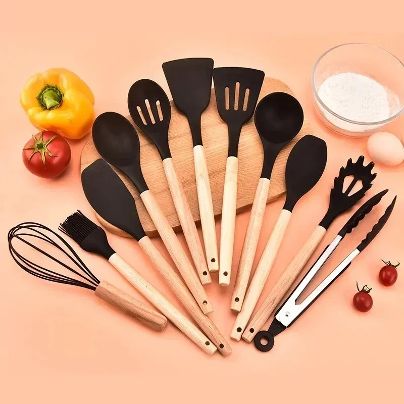 KitchenCollection Silikon-Küchenutensilien-Set mit Aufbewahrungsbehälter