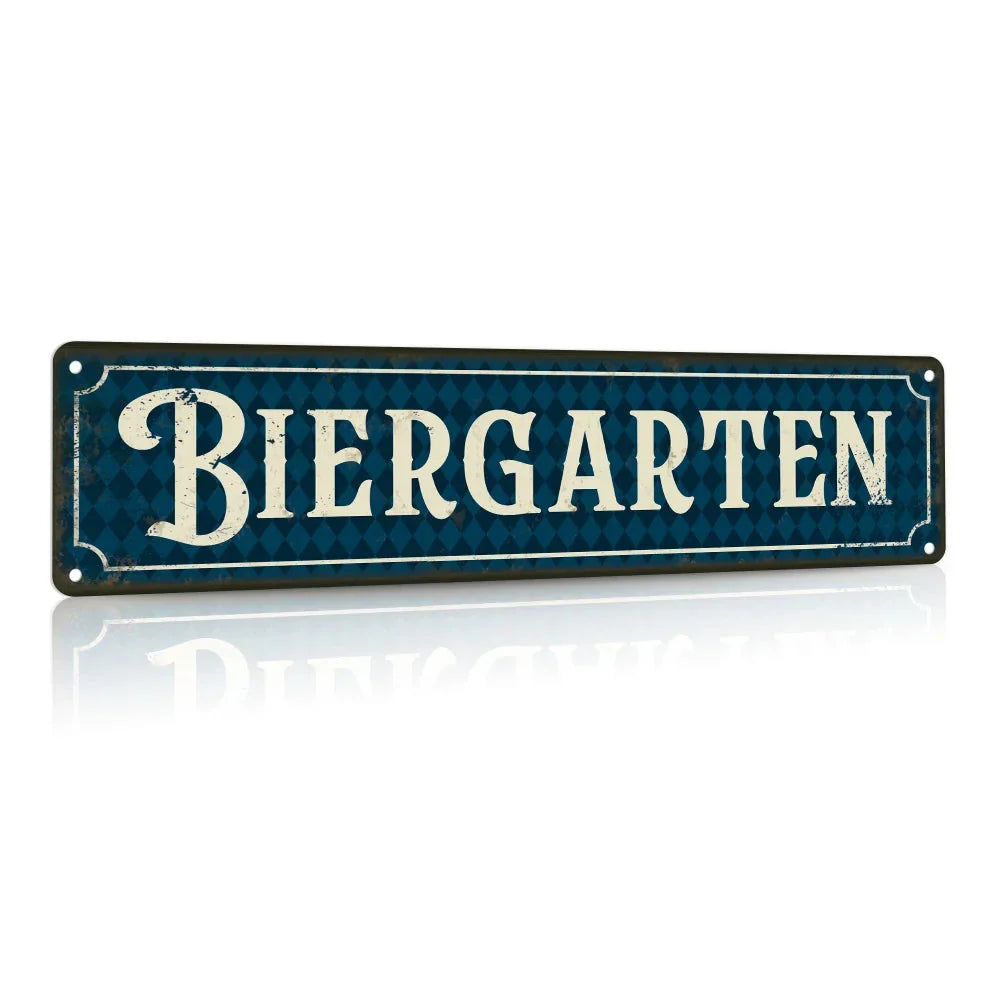 Vintage Metallschild Biergarten Oktoberfest, BiergartenTor