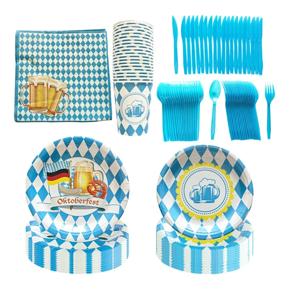Oktoberfest Einweg-Partygeschirr Set, 140-teilig für 20 Personen