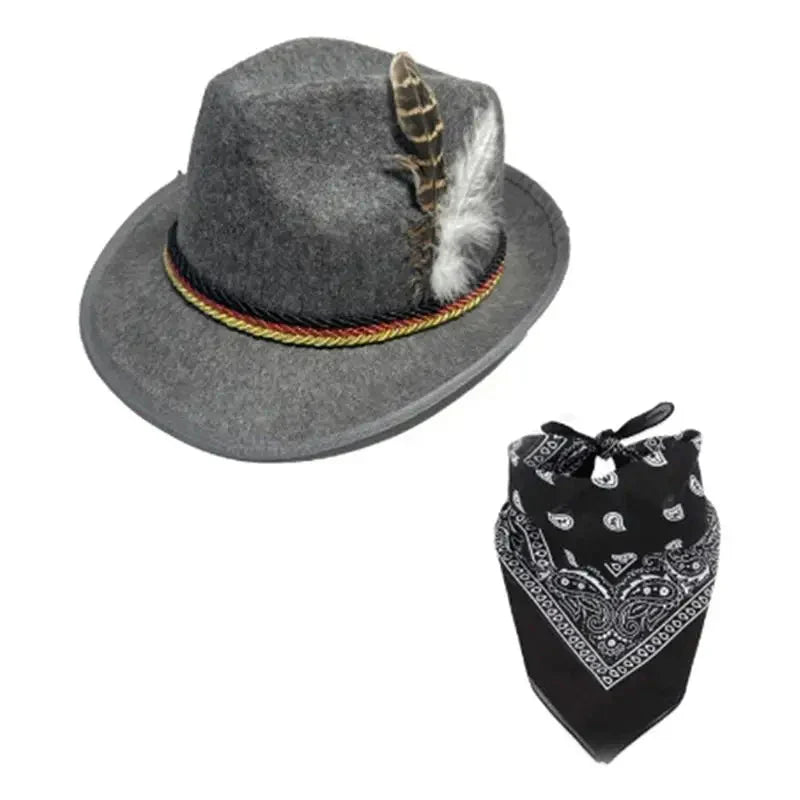 Trachten Accessoire-Set Oktoberfest, Hut & Schal Unisex