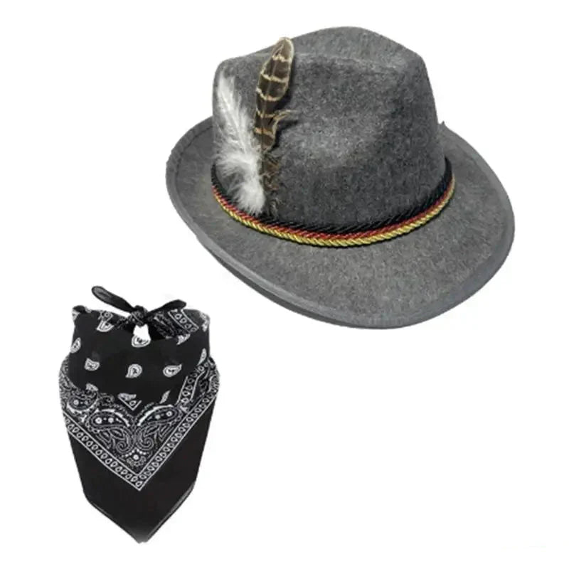 Trachten Accessoire-Set Oktoberfest, Hut & Schal Unisex