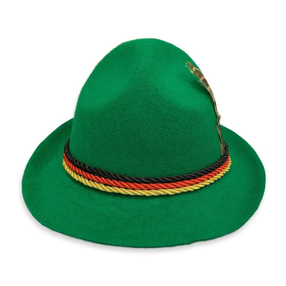 Alpenhut mit Feder Oktoberfest, Trachtenhut Filz Damen Herren