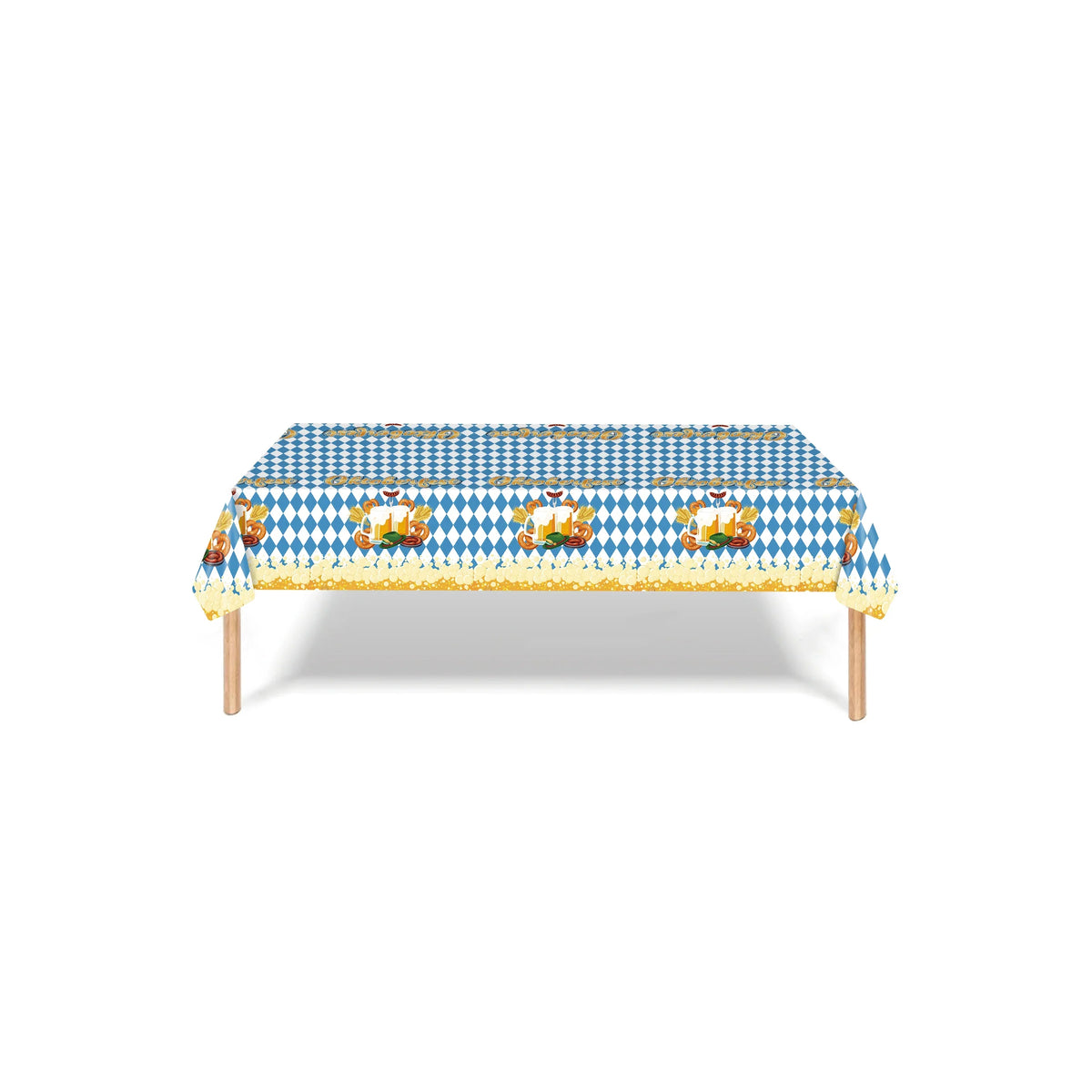 Oktoberfest Tischdecke Blau-Weiß Rautenmuster, Bayerische Partydeko