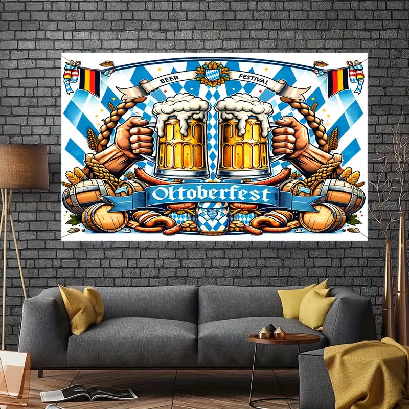 Oktoberfest Banner Bayerisches Motiv, Wetterfeste Deko