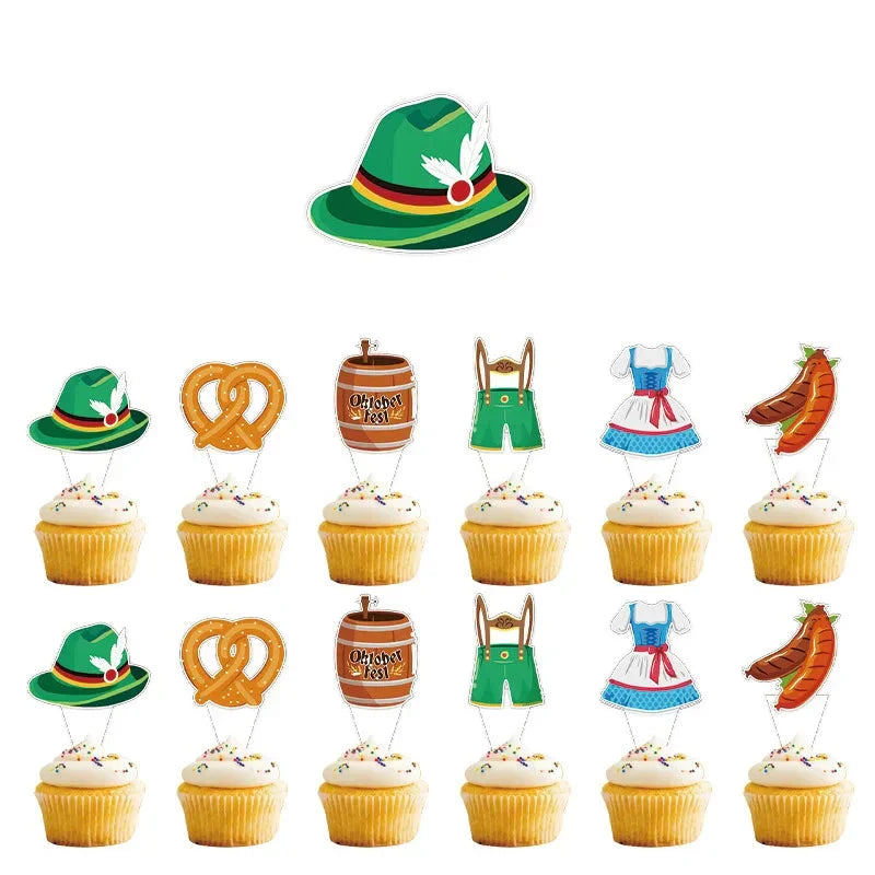Oktoberfest Party-Deko Set, Banner Ballons Cake Topper