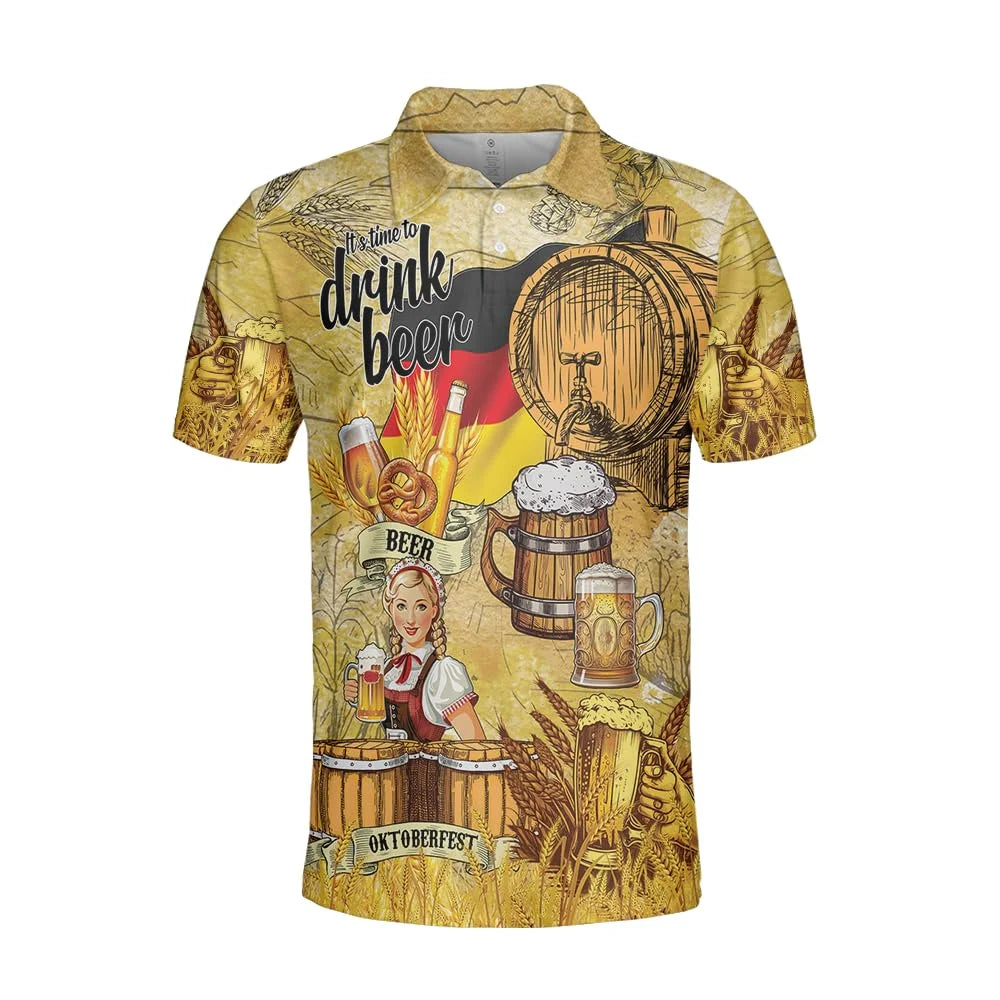Oktoberfest Poloshirt, Trachten Look Unisex S-4XL