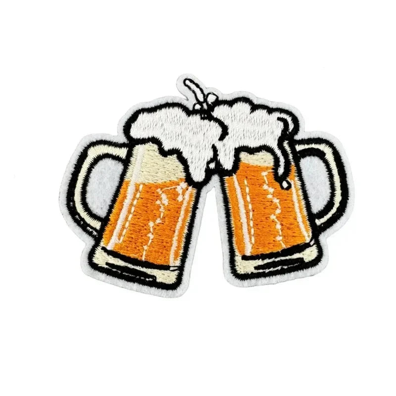 Oktoberfest Aufnäher Set Biermotive, Patches 6-teilig