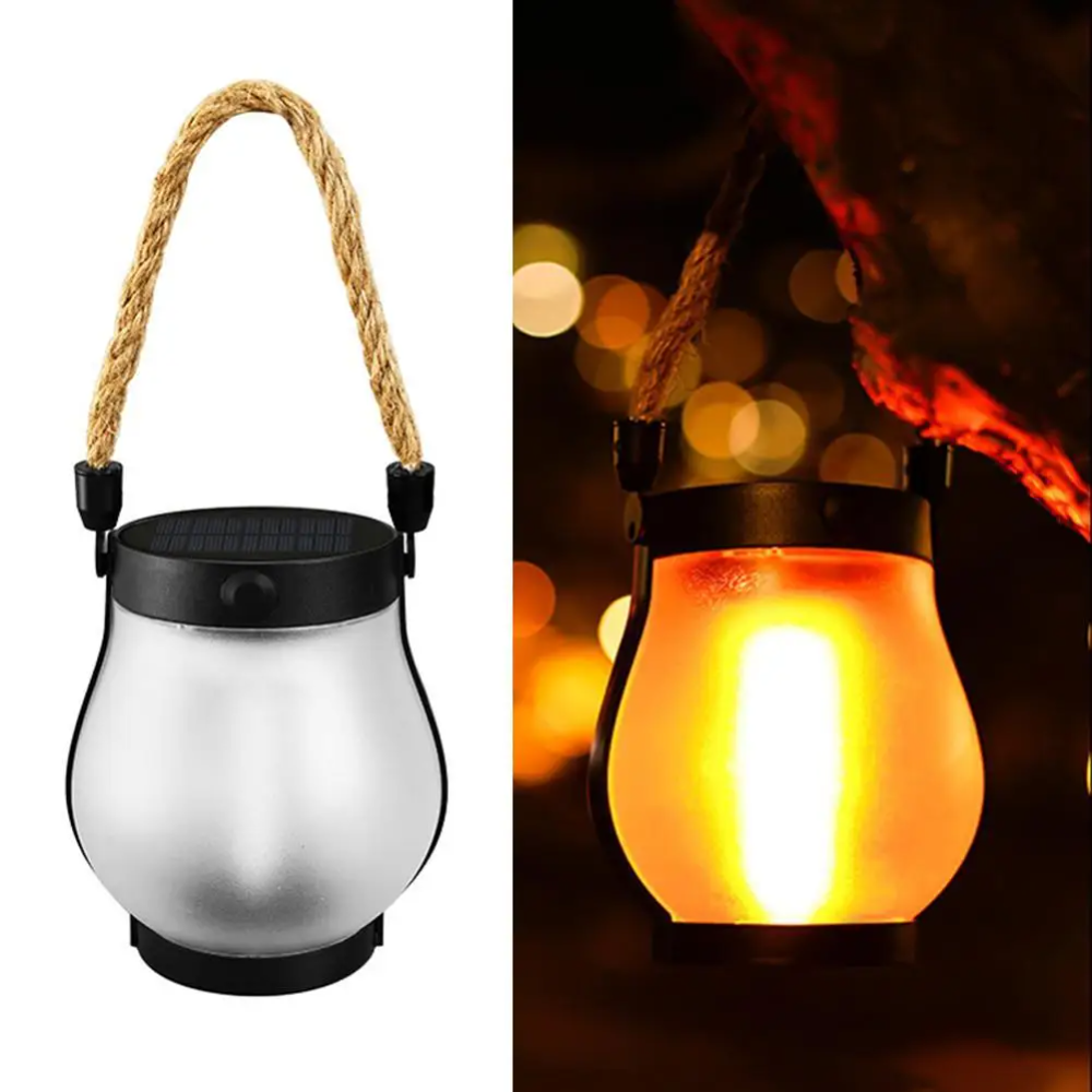 Solar Laterne mit Flackerflamme – LED Solar Gartenlaterne mit Flammeneffekt für Garten, Terrasse & Außen