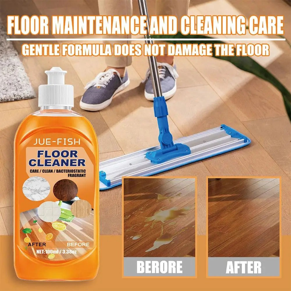 FloorCleaner Bodenpflege mit Flachwischmopp, Vorher-Nachher-Vergleich Fleckenentfernung