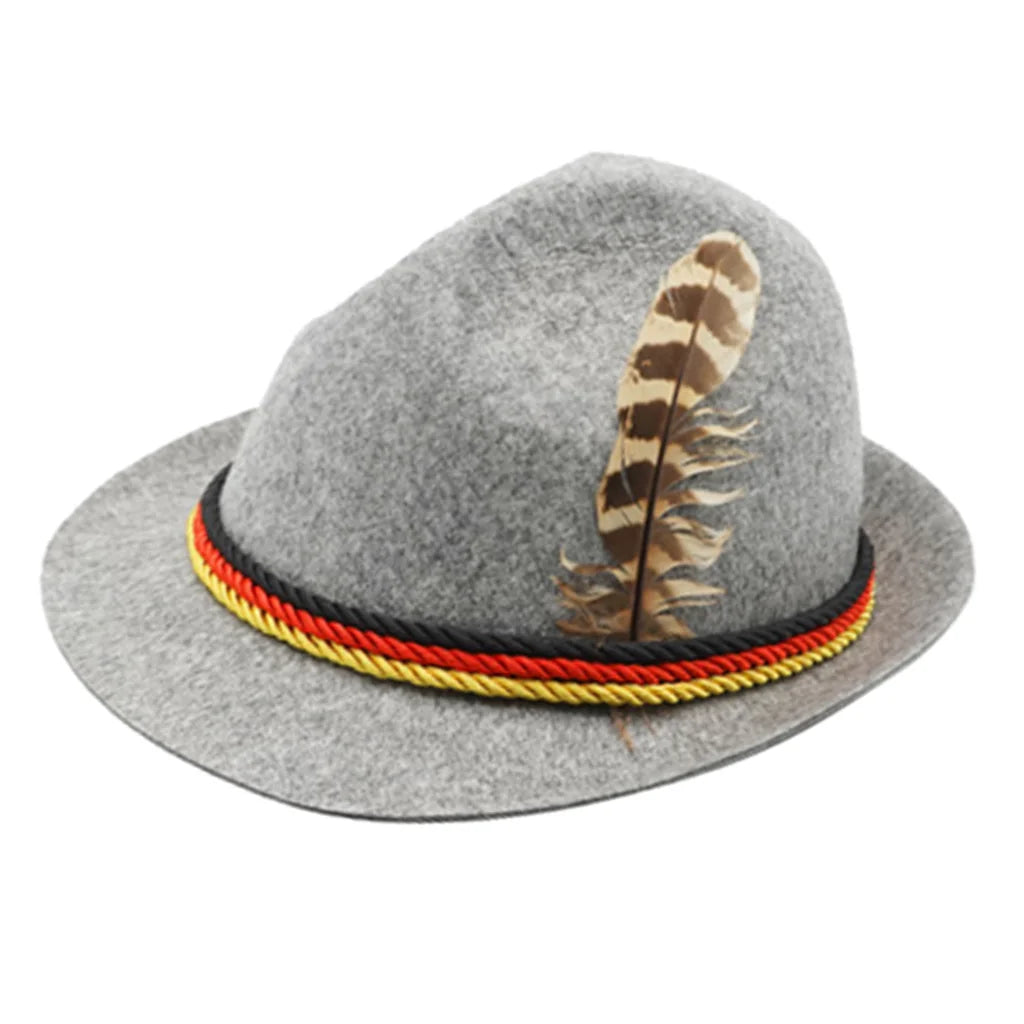 Bayerischer Trachtenhut mit Feder Oktoberfest, Filzhut Unisex