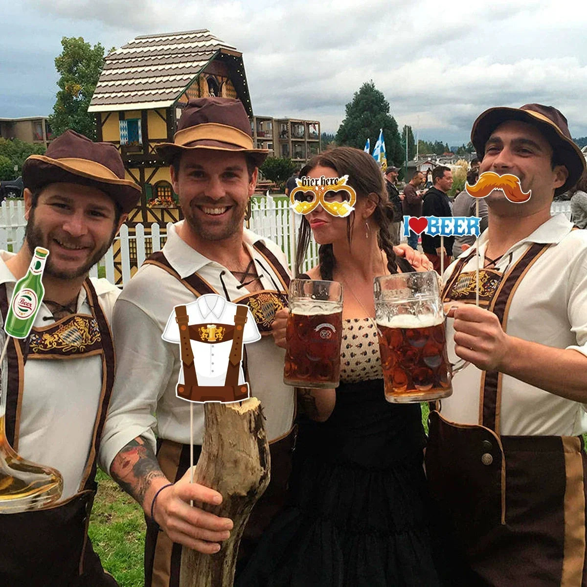 Oktoberfest Foto-Requisiten Set, Photo Booth Props 60-teilig