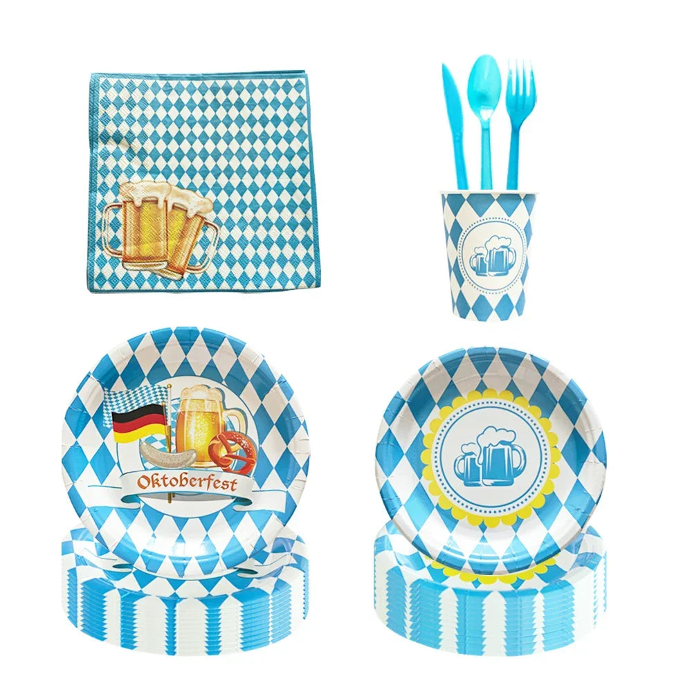 Oktoberfest Einweg-Partygeschirr Set, 140-teilig für 20 Personen