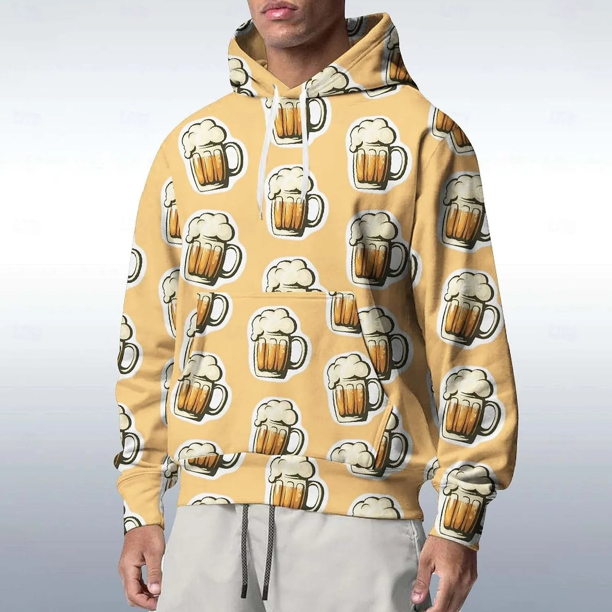 Oktoberfest Hoodie Oversize 3D Bierkrug-Print, Unisex S-6XL