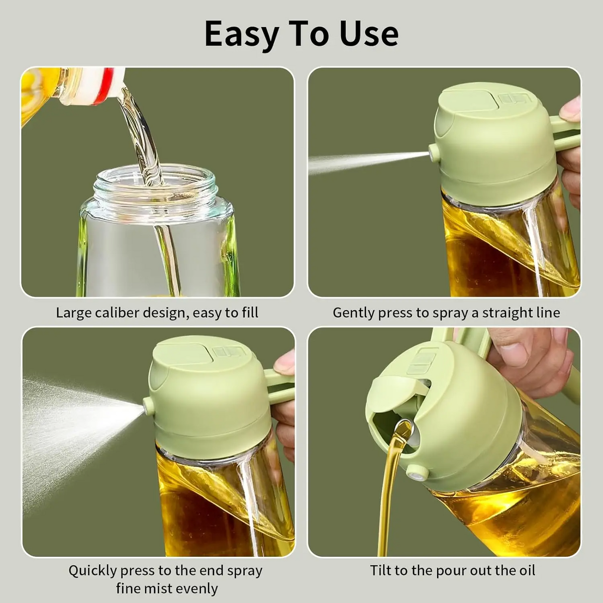 OilDispenser 2-in-1 Glasspender Zum Sprühen Und Gießen