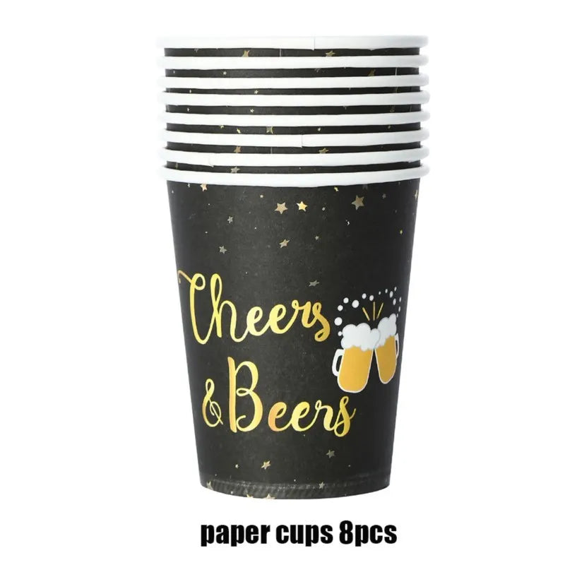 Oktoberfest Einweg-Partygeschirr Set Cheers & Beers, 16 Gäste